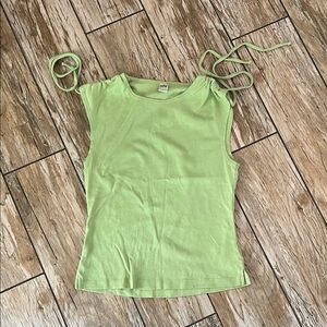 Stylish Green Tank Top with Tie-Up Shoulders